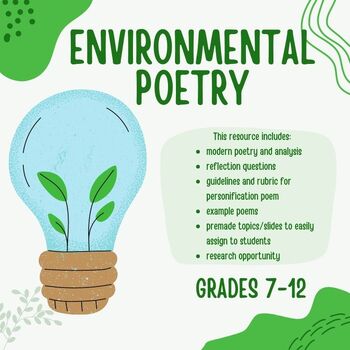 Preview of Environmental Poetry (personifying elements of nature) 
