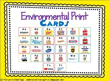 Preview of Environmental Print Cards