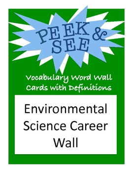 Preview of Environmental Science Careers Bulletin Board, Word Wall, Ecology Careers