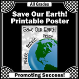 Earth Day Poster 3rd 4th 5th 6th Grade Science Posters Red