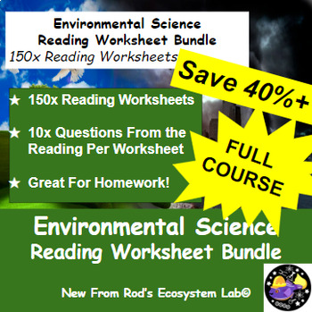 Preview of Environmental Science Complete Course APES Reading Worksheet Bundle **Editable**