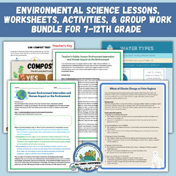 Preview of Environmental Science & Conservation - Lessons, Activities, Worksheets BUNDLE