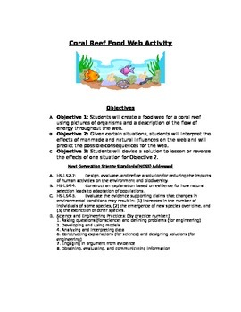 Preview of Environmental Science: Creating and Interpreting a Coral Reef Food Web