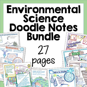 Preview of Environmental Science Doodle Notes Bundle - Earth Science Doodle Notes - Ecology