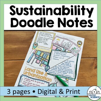 Preview of Environmental Science Doodle Notes- Human Impact and Sustainability