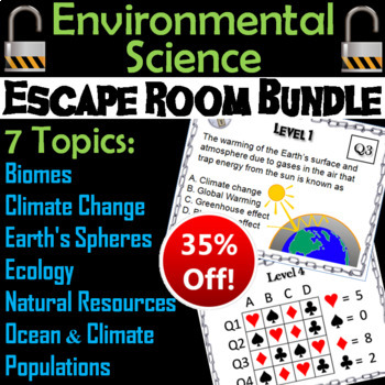 Preview of Ecology Escape Rooms Environmental Science (Biomes, Resources, Populations etc.)