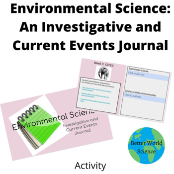 Preview of Environmental Science Investigative and Current Events Digital Journal