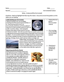 Environmental Science(EVS) OU Notes