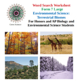 Terrestrial Biomes - Environmental Science - Word Search W