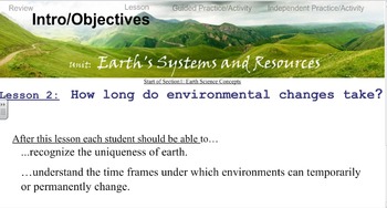 Preview of Environmental Science Unit 1 Lesson 2 Time & Change