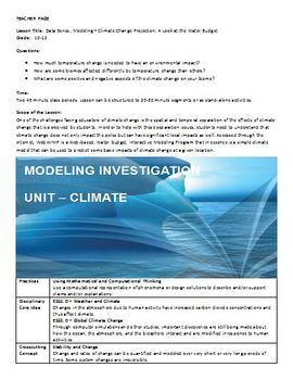 Preview of Environmental Science - Water Budget Modeling