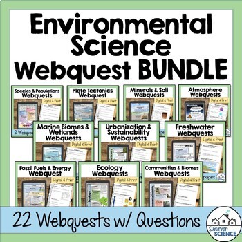 Preview of Environmental Science Webquest Bundle - Lessons for all 4 Spheres of the Earth