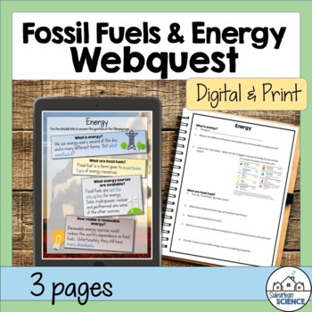 Preview of FREE Environmental Science Webquest - Renewable and Nonrenewable Resources