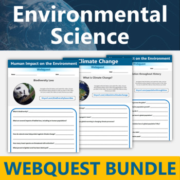 Preview of Environmental Science Webquest Growing Bundle | Human Impact on the Environment 
