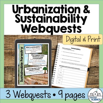 Preview of Environmental Science Webquest Set - Land Use, Urbanization, and Sustainability