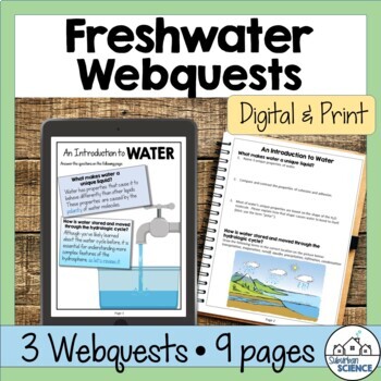 Preview of Environmental Science Webquest Set - Water Cycle, Surface Water, & Groundwater