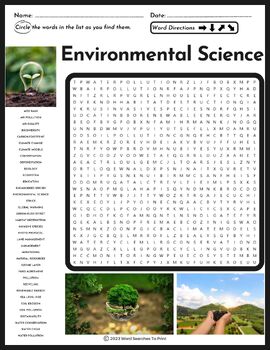 Preview of Environmental Science Word Search Puzzle