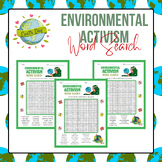 Environmental activism Word Search puzzle | Earth Day Activities