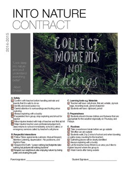 Preview of Environmental/Outdoor Education Contract