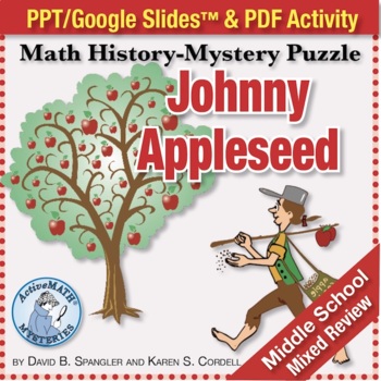 Preview of Environmentalist Johnny Appleseed | Middle School Mixed Review Activity & Slides