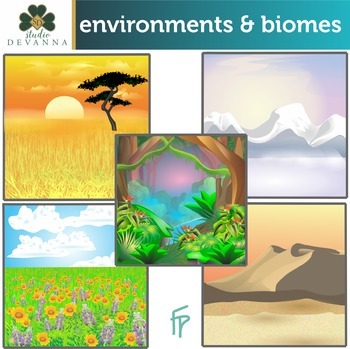 Preview of Environments And Biomes Clip Art