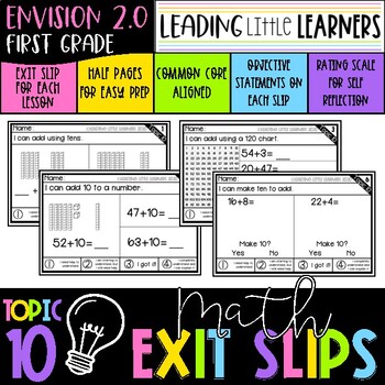Preview of Envision 2.0 Aligned Exit Slips First Grade Topic 10