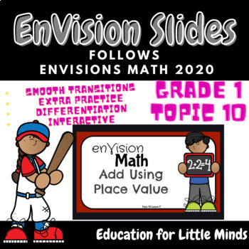 Preview of Envision 2020 Math Slides - Grade 1 Topic 10 - Use Models & Strategies to Add