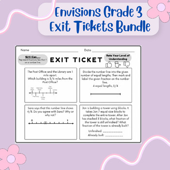 Preview of Envision Grade 3 Exit Tickets BUNDLE