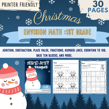 Preview of envision math 1st grade- christmas math activities -daily math review -prek -3rd