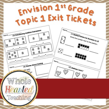 envision math 1st grade topic 1 by whole hearted teaching tpt