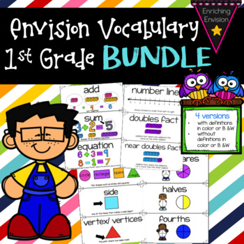 Preview of Envision Math 2.0 1st Grade Vocabulary BUNDLE