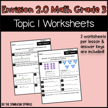 Math Grade 3 Topic 1 Worksheets (Envision Inspired/Compatible) | TPT