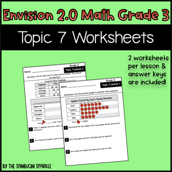 Preview of Math Grade 3 Topic 7 Worksheets (Envision Inspired/Compatible)