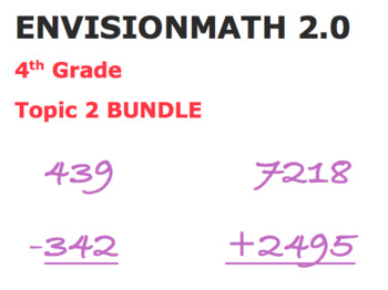 Envision Math 2.0 Grade 4 Topic 2 Lesson Plans BUNDLE by YourFavorite