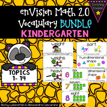 Preview of Envision Math 2.0 Kindergarten Vocabulary BUNDLE