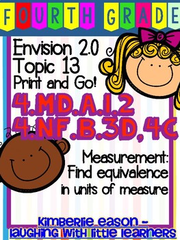 Preview of Envision Math 2.0 Topic 13 Print and Go - 4th Grade Measurement and Data