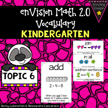 Preview of Envision Math 2.0 Topic 6 Vocabulary Cards- Kindergarten