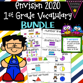 Preview of Envision Math 2020 1st Grade Vocabulary BUNDLE