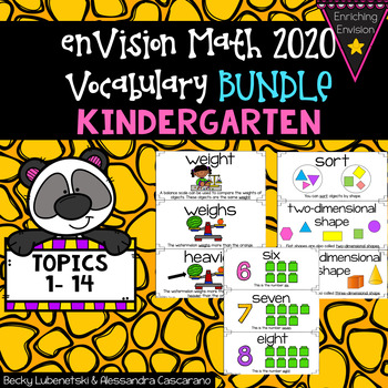 Preview of Envision Math 2020 Kindergarten Vocabulary BUNDLE