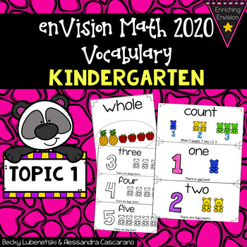 Preview of Envision Math 2020 Topic 1 Vocabulary Cards- Kindergarten