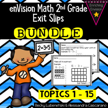 Preview of Envision Math 2.0 2nd Grade Exit Slip Ticket BUNDLE