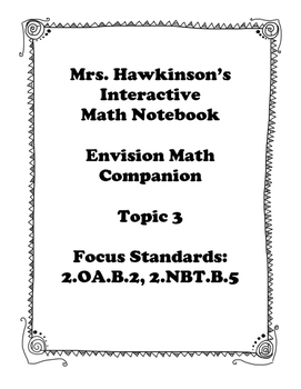Preview of Envision Math 2nd Grade Topic 3 Interactive Notebook