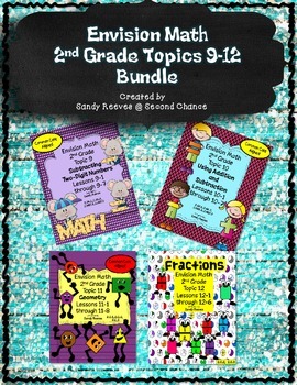 Preview of Envision Math 2nd Grade Topics 9 to 12 Bundled!