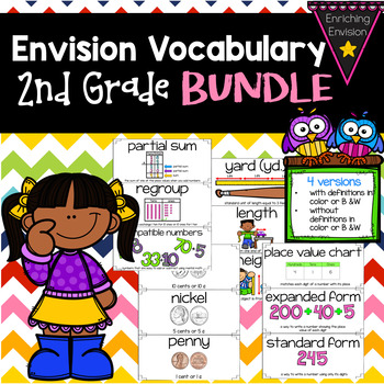 Preview of Envision Math 2.0 2nd Grade Vocabulary Cards *BUNDLE*