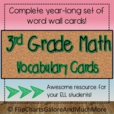 3rd Grade Entire Year Math Vocabulary Word Wall Cards - CC