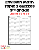 Envision Math 3rd Grade Topic 2 Quizzes (2-1 to 2-5)