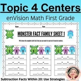 Envision Math Centers First Grade (1st Grade) Topic 4- Sub
