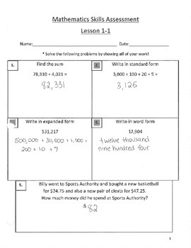Envision Math Skills Assessments Grade 5 Answer Key By Ryan Gentili