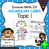 Envision Math 2.0 Topic 1 Vocabulary Cards~ 2nd Grade