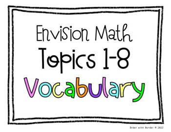Preview of Envision Math Vocabulary